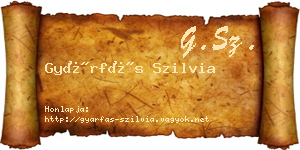 Gyárfás Szilvia névjegykártya